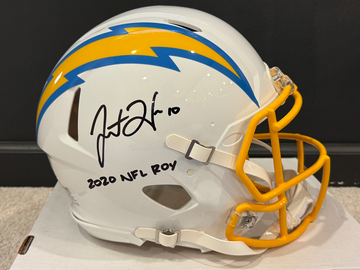 Justin Herbert Authentic Autographed  ROY Fully Padded Full-Size Helmet Beckett Witnessed