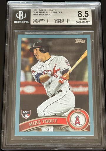 2011 Topps Update Mike Trout Wal-Mart Blue Border RC BGS 8.5