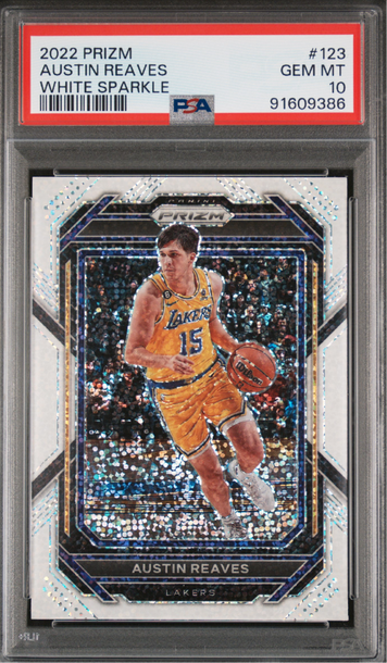 2022 Panini Prizm Austin Reaves White Sparkle PSA 10! POP 7!
