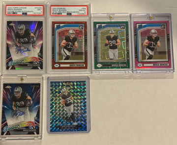 2024 Brock Bowers Rookie Card Lot of 6 including 2 autos, 2 slabs PSA 9 & 10