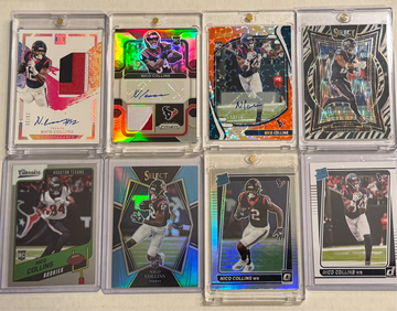 2021 - 2024 Nico Collins 8 card lot includes 3 Autos (2 rookie autos), case hit and 6 total rookies!