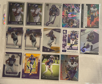 27 Card Justin Jefferson Lot. 20 RCs read full description