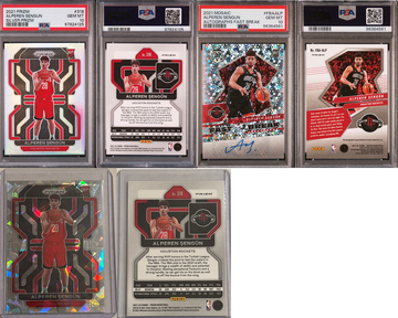 2021 Prizm Alperen Sengun Rookie PSA 10 Lot of 2 with Raw Prizm Cracked Ice Rookie!