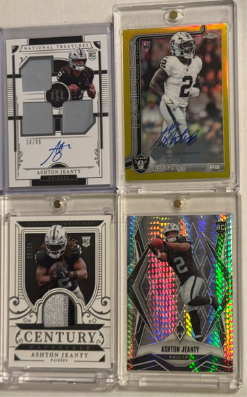 2025 Ashton Jeanty 4 Card Lot 2 Autos, 1 Patch. 2 National Treasures!