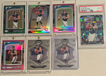 Caleb Williams 7 Card Rookie Lot including PSA 10 Prizmatic Green Ice