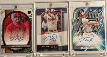 Mike Trout 3 Auto Lot on card, serial numbered /20, /25, /299!