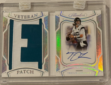 2025 Flawless Trevor Lawrence Veteran Patch Booklet Nameplate 2/8!