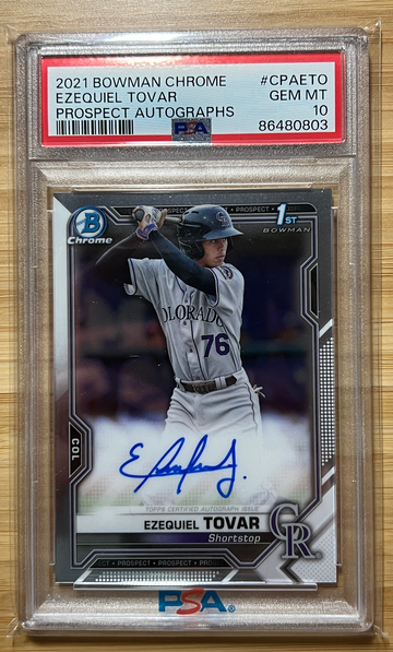 2021 Bowman Chrome Ezequiel Tovar Auto RC PSA 10