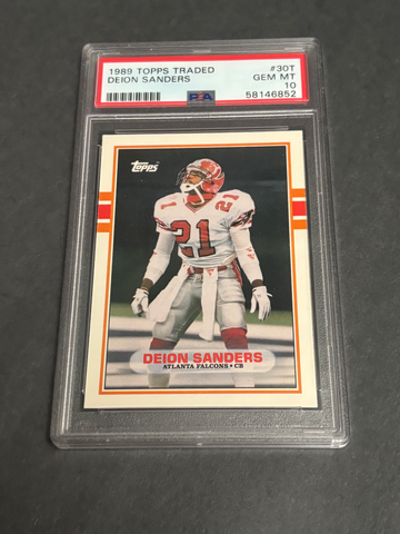 1989 Topps Traded Deion Sanders RC PSA 10