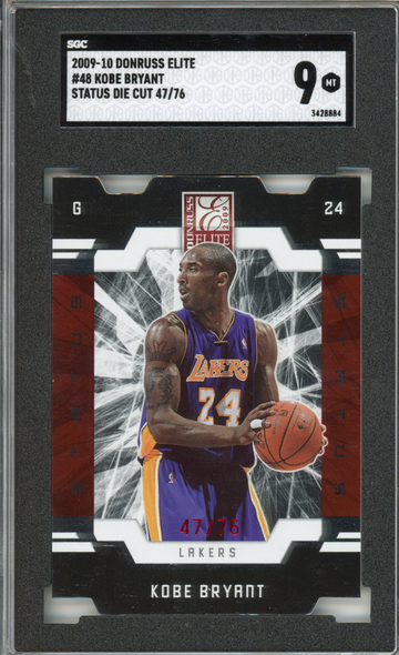 2009-10 Donruss Elite Status #48 Die Cut Kobe Bryant /76 SGC 9