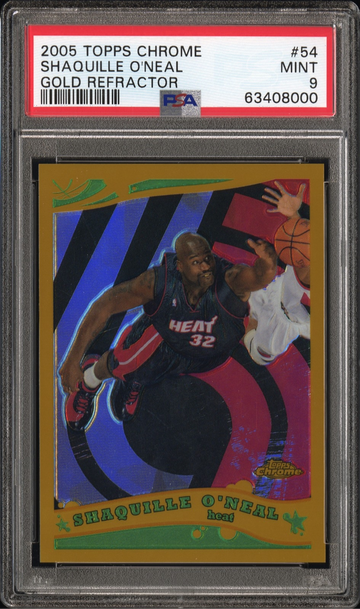 2005 Topps Chrome Refractor Gold #54 Shaquille O'Neal /99 PSA 9