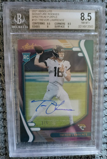 2021 Trevor Lawrence Rookie Auto Absolute Beckett 8.5 10 auto 2/5