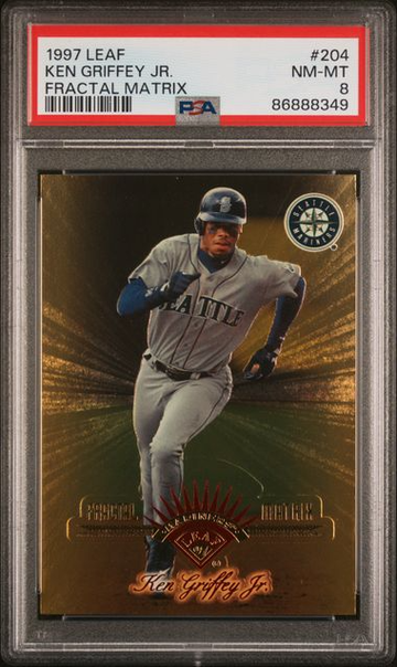 1997 Leaf Fractal Matrix Parallel #204 Ken Griffey Jr. PSA 8 NM-MT