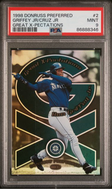 1998 Donruss Preferred Great X-Pectations Insert #2 Ken Griffey Jr. / Jose Cruz Jr. PSA 9 Mint #d /3000