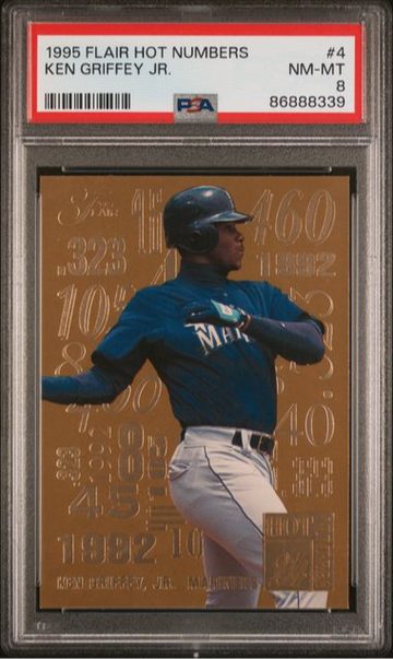 1995 Flair Hot Numbers Insert #4 Ken Griffey Jr. PSA 8 NM-MT