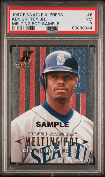 1997 Pinnacle X-Press Melting Pot Insert #6 Ken Griffey Jr. Sample PSA 7 NM