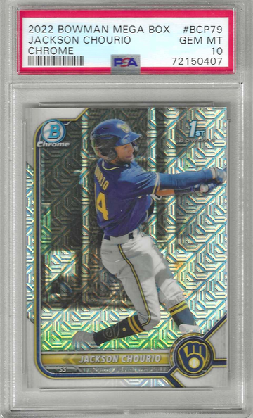 2022 Bowman Chrome Jackson Chourio 1st Mega Box PSA 10