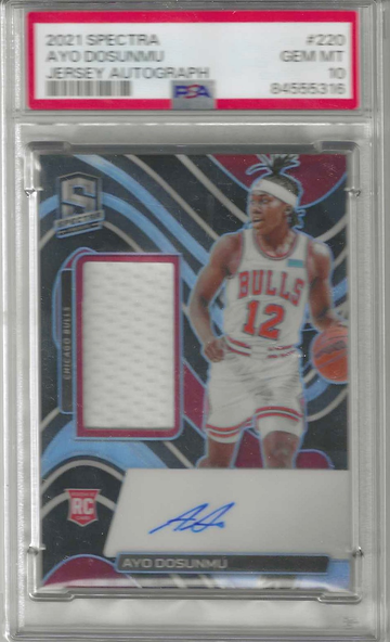 2021 Panini Spectra Ayo Dosunmu Rookie RPA Auto /149 PSA 10