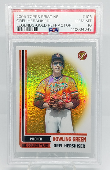 2005 Topps Pristine Orel Hershiser PSA 10 Legends Gold Refractor