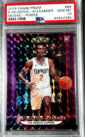 2018 Prizm mosaic Shai Gilgeous-Alexander purple Prizm /49 psa 10