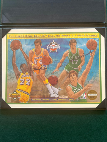 1993 Upper Deck Authenticated Jerry West/John Havlicek 8x10 AUTO #/10,000! With Elgin Baylor/Dave Cowens! Lakers Celtics