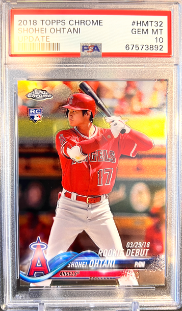 ⭐️ SHOHEI OHTANI 2018 TOPPS CHROME UPDATE #HMT32 PSA 10 GEM GRADED ROOKIE RC 🔥