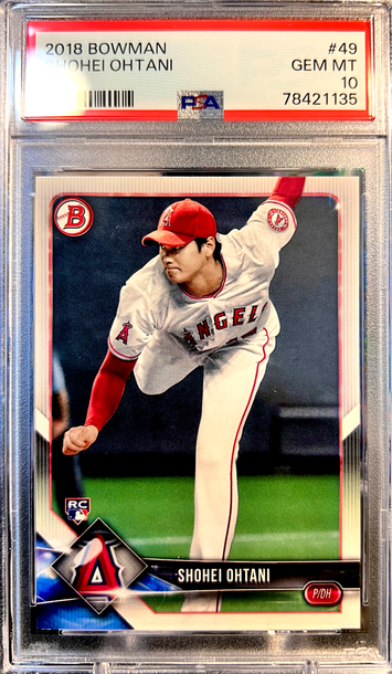 ⭐️ SHOHEI OHTANI 2018 BOWMAN #49 PSA 10 GEM MINT RC GRADED ROOKIE CARD 🔥