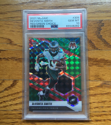 2021 Mosaic Devonta Smith red/green  choice PSA 10 RC