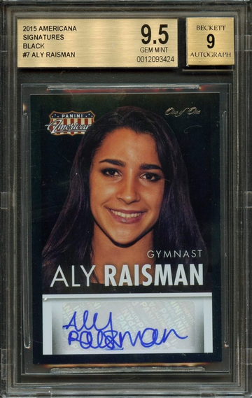 2015 Panini American Aly Raisman BGS 9.5 Gem Mint Black 1/1 Auto one of one