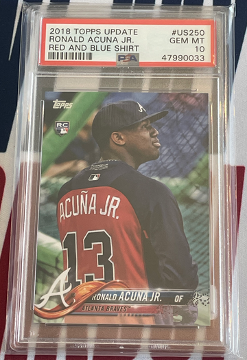 2018 Topps Update Ronald Acuna Jr. Red and Blue Shirt PSA 10 