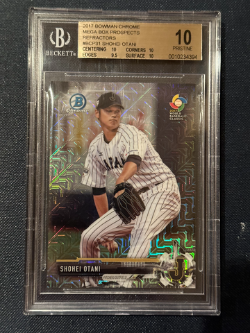 2017 Bowman Chrome Shohei Ohtani Mega Box Prospects Refractor BGS 10 Pristine