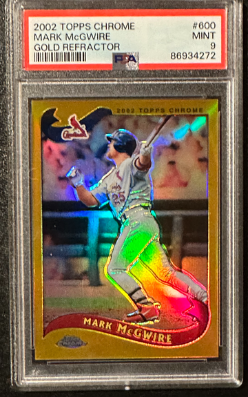 2002 Topps Chrome Mark McGwire gold refractor PSA 9 #600