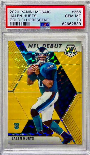 2020 Jalen Hurts RC /20 Mosaic Gold Fluorescent Rookie! Philadelphia Eagles 🔥