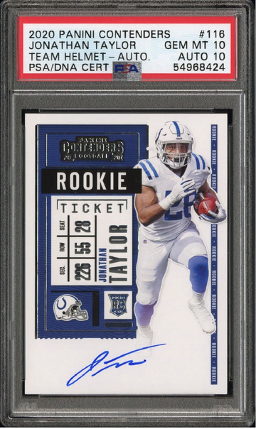 2020 Contenders Jonathan Taylor Rookie Ticket PSA 10