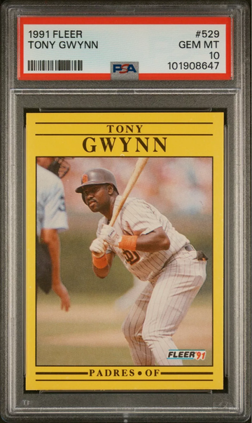 1991 Fleer #529 Tony Gwynn PADRES HOF - PSA 10 GEM MINT