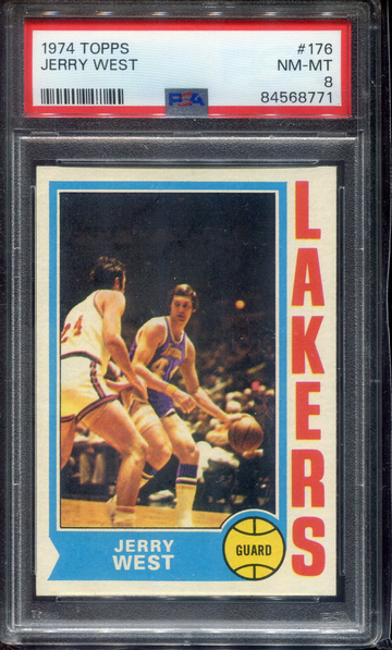 1974 Topps JERRY WEST #176 PSA 8 (NM/MT) HOF Lakers