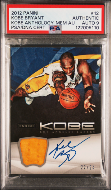 2012 KOBE BRYANT PANINI KOBE ANTHOLOGY /24 PSA AUTHENTIC