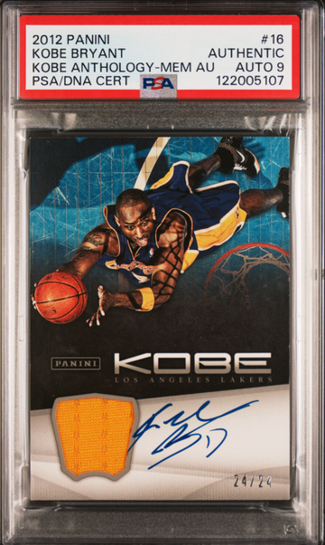 2012 KOBE BRYANT PANINI KOBE ANTHOLOGY Jersey Number 8/24 PSA Authentic