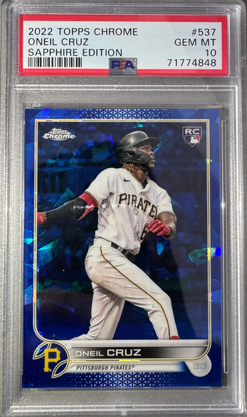 2022 Topps Chrome Sapphire ONEIL CRUZ Rookie Card RC PSA 10 Gem Mint