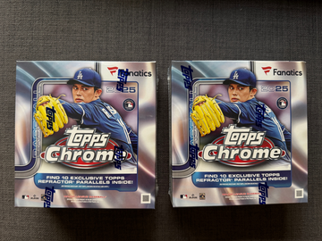 2025 Topps Chrome Baseball FANATICS EXCLUSIVE MEGA BOXES Lot of (2)