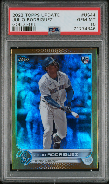 2022 Topps Update JULIO RODRIGUEZ Gold Foil Rookie Card RC PSA 10
