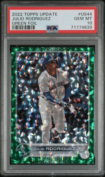 2022 Topps Update JULIO RODRIGUEZ Green Foil #/499 Rookie Card RC PSA 10
