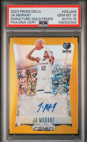 2023 Ja Morant Prizm Deca AUTO GOLD/10 PSA 10/10