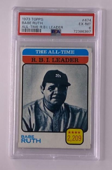 1973 Topps 474 Babe Ruth All-Time R.B.I. Leader PSA 6