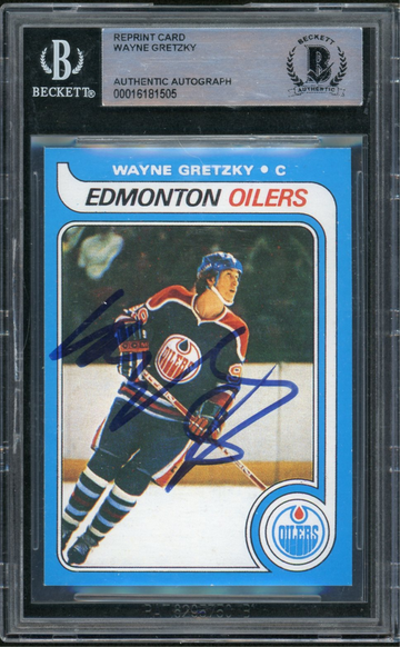 Wayne Gretzky Signed Rookie Reproduction Card - Beckett Authenticated