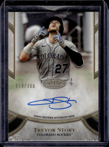 2021 Trevor Story Topps Tier One Prime Performers On-Card Autographed
