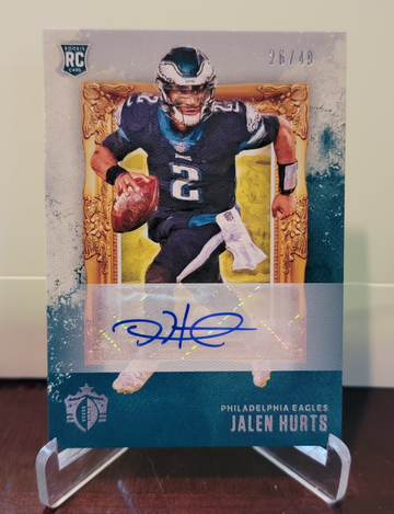2020 Panini Chronicles Grid Iron King Jalen Hurts RC Auto #26/49 