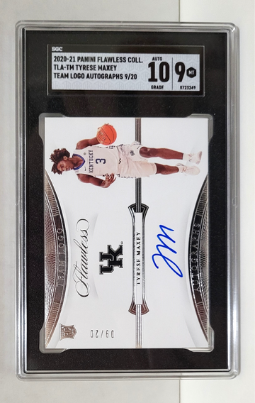 2020-21 Panini Flawless Tyrese Maxey #/20 RC - SGC 9 MINT AUTO 10 Rookie
