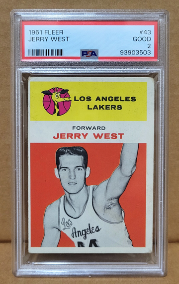 1961-62 Fleer Jerry West RC #43 - PSA 2 GOOD Lakers HOF Rookie