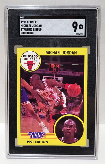 1991 Kenner Starting Lineup Michael Jordan - SGC 9 MINT Dribbling